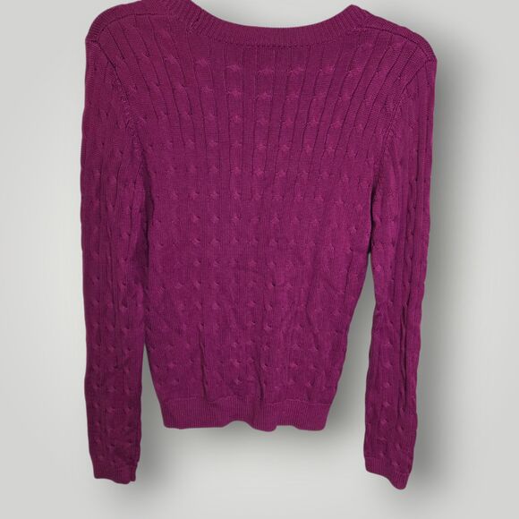 Ann Taylor Silk Cotton Textured Knit Sweater Purple Size Small - Picture 3 of 7